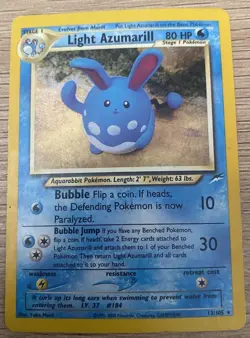 Pokemon- Light Azumarill 13/105 Neo Destiny Holo- Yuka Morii - Image 1