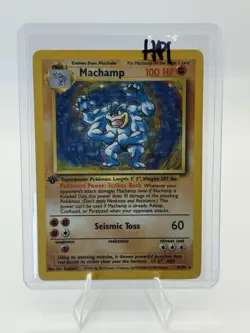 Pokemon TCG Machamp Holo Rare 1st Edition Base Set, Card 8/102 HP Condition - Image 1