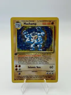 Pokemon TCG Machamp Holo Rare 1st Edition Base Set, Card 8/102 HP Condition - Image 2