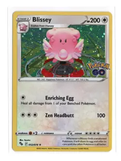 Blissey 052/078 Pokemon Go Holo Rare Colorless TCG 2022 - Image 1