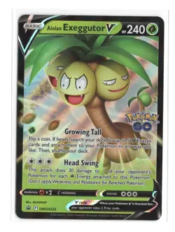 Alolan Exeggutor V SWSH225 Pokemon Go Black Star Promo Holo Full Art TCG 2022 - Image 1
