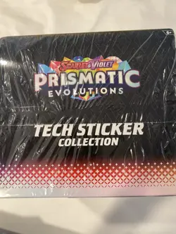 Pokemon Prismatic Evolutions Tech Sticker Collection FULL CASE 12 Sealed Packs - Image 1