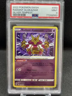 Radiant Alakazam - 059/195 - Radiant Rare - Silver Tempest - Pokemon - PSA 9 - Image 1