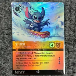 Disney Lorcana Winterspell Stitch Carefree Snowboarder Epic 207/204 NM/Mint - Image 1
