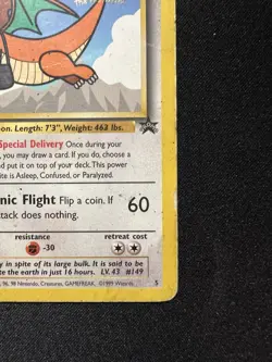 Dragonite #5 Black Star WB First Movie Promo 1999 WOTC Vintage Pokemon Card - Image 4