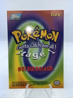 BULBASAUR #01 Pokemon Card TCG Topps TV Animation - Image 2