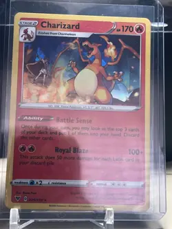 Charizard 025/185 Vivid Voltage Cracked Ice Holo Rare Pokemon Card - Image 1