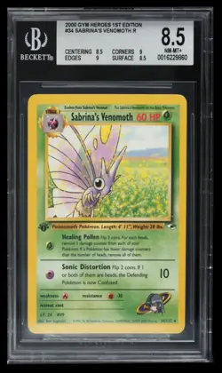2000 Pokemon Gym Heroes 1st Edition Sabrina's Venomoth BGS 8.5 English #34 Rare - Image 1