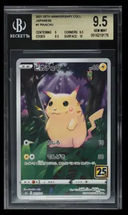 2021 Pokemon 25th Anniversary Coll. Pikachu BGS 9.5 Japanese #1 Full Art - Image 1