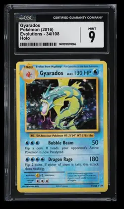 2016 Pokemon Evolutions Gyarados CGC 9 English #34 Holo - Image 1