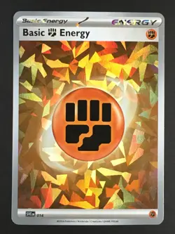 Pokemon TCG Fighting Basic Energy SVE 014 Cracked Ice Holo NM - Image 1