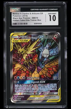 ‼Moltres & Zapdos & Articuno GX Pokemon 2019 Black Star GRADE 10~SHOOT OFFER💨 - Image 1