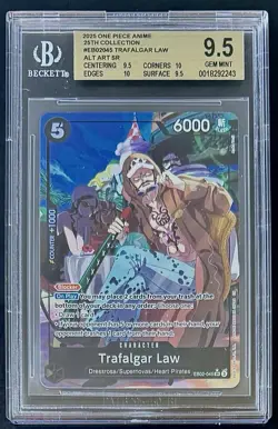 BGS 9.5 One Piece EB02-045 SR* Trafalgar Law Alt Art Foil - English - Graded - Image 1