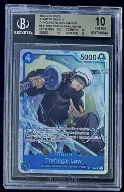 BGS 10 One Piece ST17-002 SR Trafalgar Law - English - Blue Donquixote - Graded - Image 1