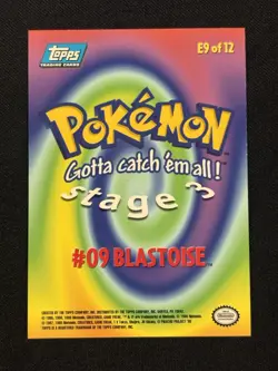 Blastoise #09 Holo Blue Logo E9 of 12 1999 Pokemon Topps Card - Image 2