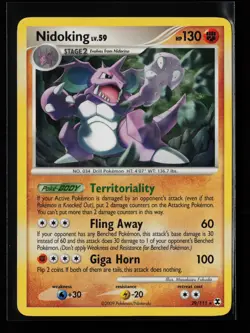 Nidoking 29/111 Rare Rising Rivals Heavily Played Pokemon Card - Image 1