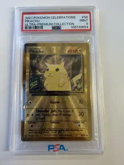 Pikachu Celebrations PSA 9 Metal Card #58 - Image 1