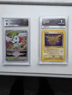 2 x graded pokemon cards zapdos and shamin - Image 1