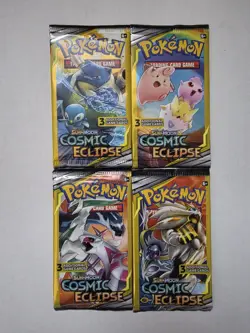 Pokemon Cosmic Eclipse Mini Booster Pack 3-Card Set, Complete Art Set - Image 1