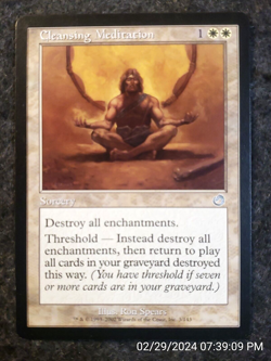 MTG Magic - Cleansing Meditation - Torment - Uncommon NEVER PLAYED (DS3D1E2) - Image 1