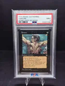 1995 Magic The Gathering Torture Homelands No Hood Version PSA 9 - Image 1