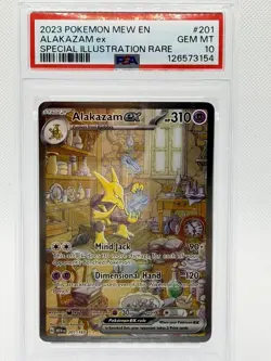 POKEMON ALAKAZAM EX SIR 201/165 SCARLET & VIOLET 151 PSA 10 GM MINT - Image 1