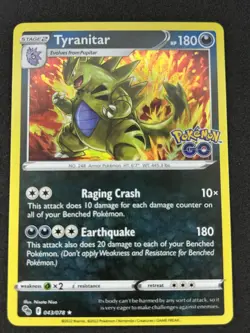 Tyranitar Holo Rare Pokemon GO 043/078 ⭐ NM ⭐ - Image 1