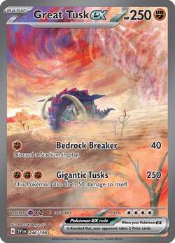 Great Tusk ex 246/198 Special Illustration Rare Scarlet & Violet Pokemon NM/M - Image 4