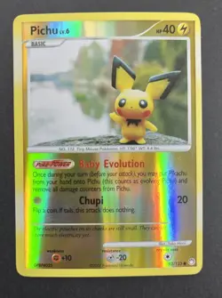 Pokemon TCG Pichu 93/123 Mysterious Treasures Reverse Holo 40HP 2007 Card - Image 1