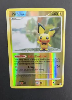 Pokemon TCG Pichu 93/123 Mysterious Treasures Reverse Holo 40HP 2007 Card - Image 3
