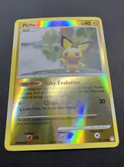 Pokemon TCG Pichu 93/123 Mysterious Treasures Reverse Holo 40HP 2007 Card - Image 4