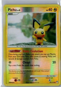 Pichu 93/123 - Diamond & Pearl Base Set - Reverse Holo - 2007 Pokemon TCG NM - Image 1