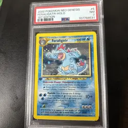 2000 Pokemon Neo Genesis Feraligatr Holo 1st Edition NM 5/111 PSA 7 FAT SWIRL!!! - Image 1