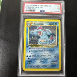 2000 Pokemon Neo Genesis Feraligatr Holo 1st Edition NM 5/111 PSA 7 FAT SWIRL!!! - Image 2
