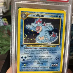 2000 Pokemon Neo Genesis Feraligatr Holo 1st Edition NM 5/111 PSA 7 FAT SWIRL!!! - Image 4