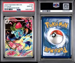 2025 Pokemon Mega Evolution Base #134 Illustration Rare Ivysaur PSA 10 Gem Mint - Image 3