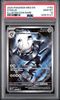 2025 POKEMON MEG EN-MEGA EVOLUTION ILLUSTRATION RARE #150 STEELIX PSA 10 - Image 1