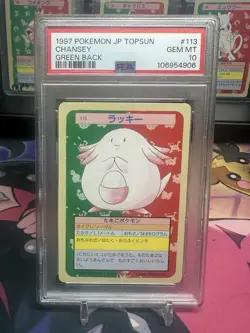 1997 Japanese Topsun Pokemon Chansey Green Back PSA 10 - Image 1
