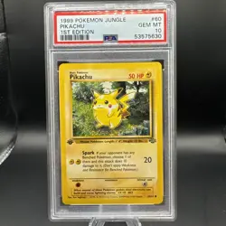 1999 POKEMON JUNGLE 1ST EDITION - PIKACHU #60 ENGLISH PSA 10 Gem Mint - Image 1