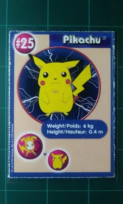 Pokemon Card Vintage Burger King Promo #25 Pikachu Perforated Card 1999 HP - Image 1