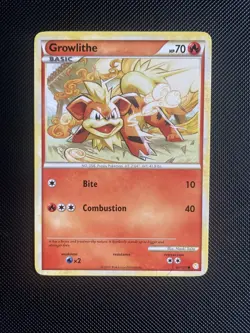 Pokemon Card Growlithe 65/123 HeartGold & SoulSilver Non Holo - LP - Image 1