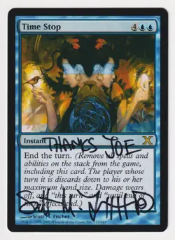 Signed Time Stop Proof Sketch HP 10th Edition Artist Scott M. Fischer MTG AP! - Image 2