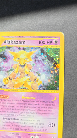 Pokemon TCG Alakazam 001/165 Expedition Base Set Holo SWIRL LP raw ungraded - Image 2