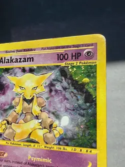 Pokemon TCG Alakazam 001/165 Expedition Base Set Holo SWIRL LP raw ungraded - Image 3