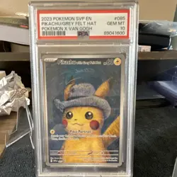 Pokemon Pikachu with Grey Felt Hat 085 SV Promo English PSA 10 Scarlet & Violet - Image 1