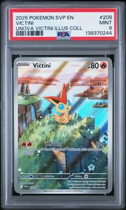Pokemon TCG Victini Full Art Holo Black Star Promo Card 208 PSA 9 - Image 1