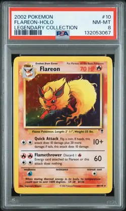 Pokemon PSA 8 Flareon 10 Holo Legendary Collection New Cert!! - Image 1