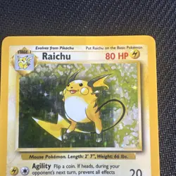 Pokemon TCG Raichu Base Set Holo Card 14/102 Unlimited Rare MP - Image 2