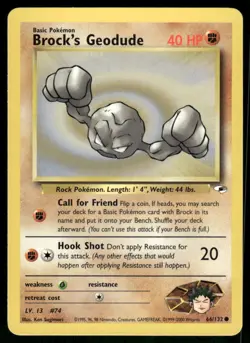 Brock's Geodude (66) 066/132 Common Unlimited NM Pokemon Gym Heroes - Image 1