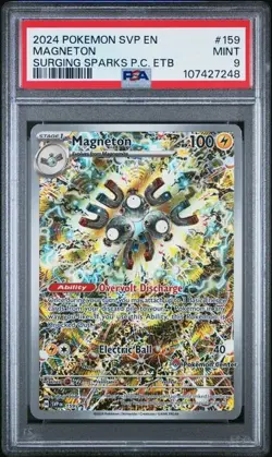 PSA 9 Magneton 159 Surging Sparks Pokemon Center ETB Promo 2024 - Image 1